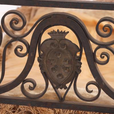 A French Savonarola Style Iron and Bronze Chair C 1900 