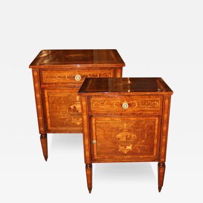 A French Transitional 18thC Rosewood Parquetry Louis XVI Two Drawer Commode