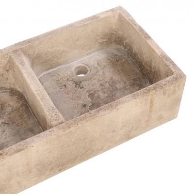 A French carved stone double sink C 1920
