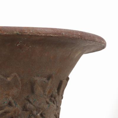 A French cast iron table top urn 19th C 