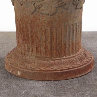 A French cast iron table top urn 19th C 