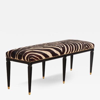 A French ebonized wooden bench C 1950 