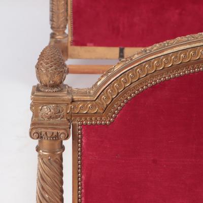 A French giltwood Louis XVI style full size bed C 1900 
