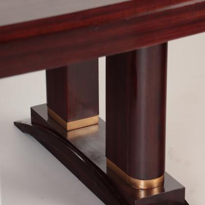 A French mahogany Art Deco dining table by Robert Desnos circa 1930 