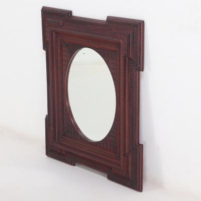 A French mahogany Dutch Ripple style mirror C 1890 