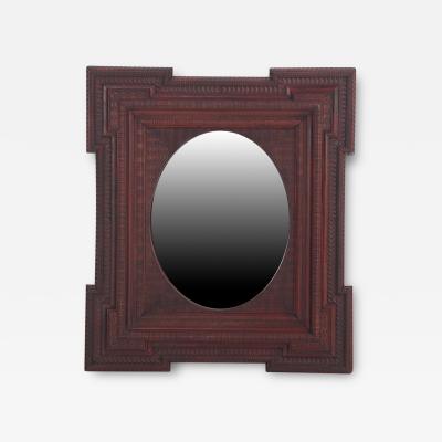 A French mahogany Dutch Ripple style mirror C 1890 