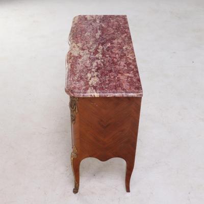 A French marble top lacquered server labeled Gouff C 1950 