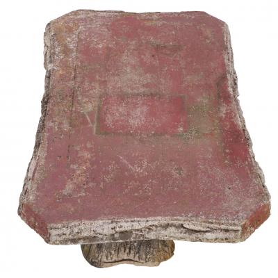 A French or Italian Cast Stone Faux Bois Garden Table C 1950 