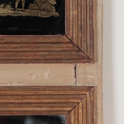 A French painted and carved Trumeau mirror 19th C 