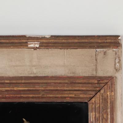 A French painted and carved Trumeau mirror 19th C 