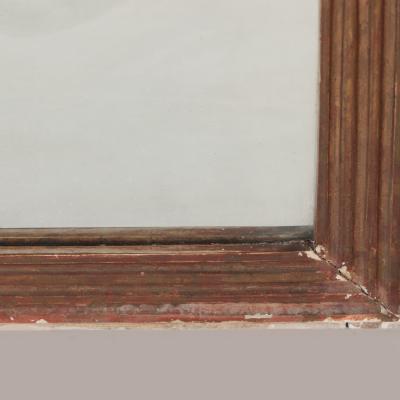 A French painted and carved Trumeau mirror 19th C 