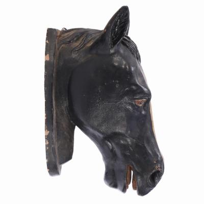 A French painted terracotta horse head C 1920 