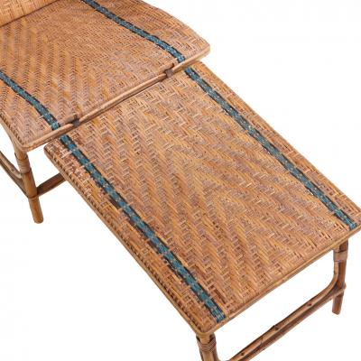 A French rattan chaise lounge C 1900 
