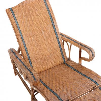 A French rattan chaise lounge C 1900 