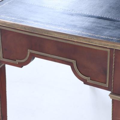 A French three drawer mahogany bureau plat desk circa 1930