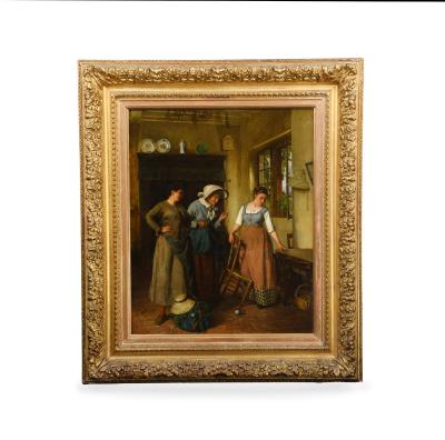 A Genre Interior Scene Painted by Jules Ruinart de Brimont 1838 1898 