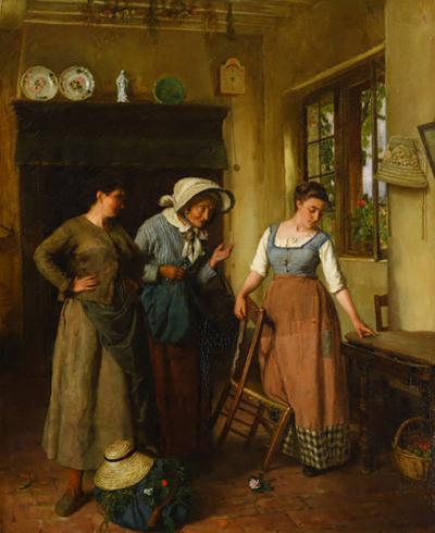 A Genre Interior Scene Painted by Jules Ruinart de Brimont 1838 1898 
