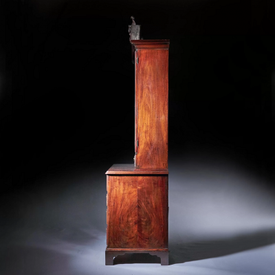 A George II Irish Mahogany Secretaire Kneehole Bookcase Att C Hearn