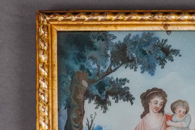 A George III Chinese Export Reverse Painting on Glass