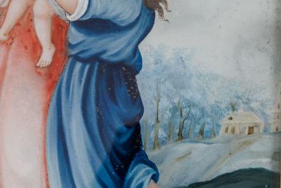 A George III Chinese Export Reverse Painting on Glass