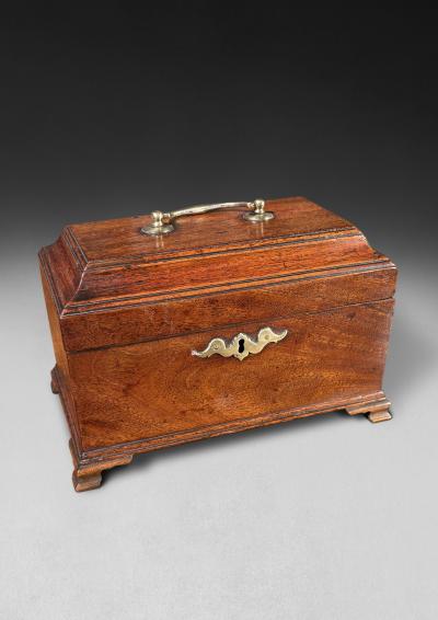 A George III Period Mahogany Tea Caddy