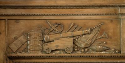 A George III carved pine chimneypiece from The Marine Society by Tousey 1775