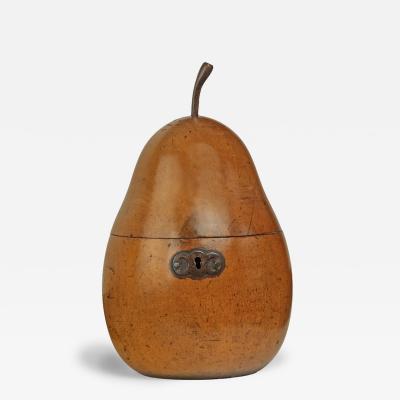 A George III fruitwood pear tea caddy, English, circa 1800