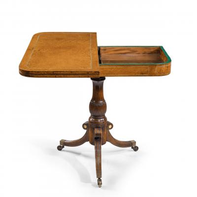 A George IV Anglo Chinese amboyna card table