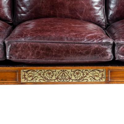 A George IV Brass Inlaid Rosewood Country House Three Seater Sofa