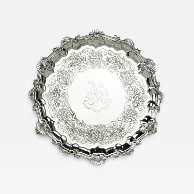 A George IV crested silver tray