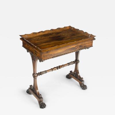 A George IV rosewood tray top table attributed to Gillows