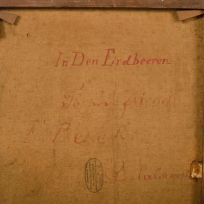 A German School oil painting of a countryside strawberry harvest 19th century 