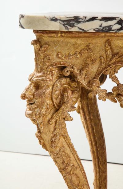 A German rococo carved and gilded console table