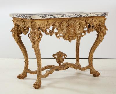 A German rococo carved and gilded console table