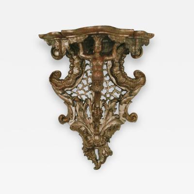 A Gilded Wood Console Bracket Depicting America