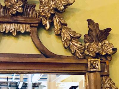 A Gilt Gold Italian Acanthus Leaf Carved Wall or Console Mirror