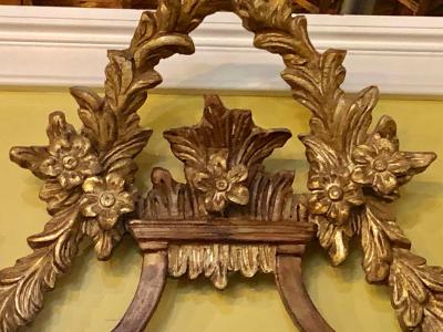 A Gilt Gold Italian Acanthus Leaf Carved Wall or Console Mirror