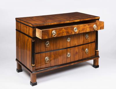 A Handsome Biedermeier Three Drawer Commode
