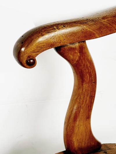 A Handsome English Yew Wood Captains Chair