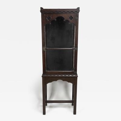 A Handsome Gothic Revival Oak Display Cabinet