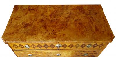 A Handsome Swedish Gustavian Alder Root Parquetry Chest
