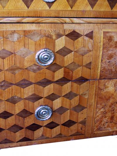 A Handsome Swedish Gustavian Alder Root Parquetry Chest