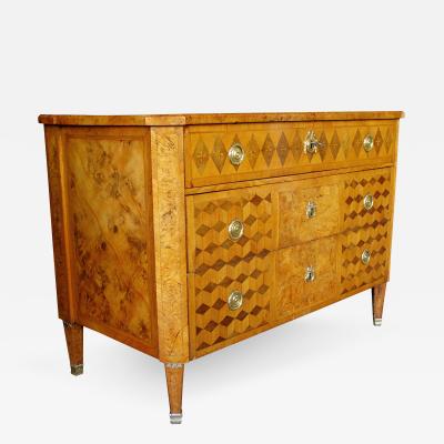 A Handsome Swedish Gustavian Alder Root Parquetry Chest