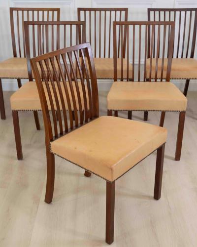 A J Iversen 20th Century Set of Eight Danish Mahogany Dining Chairs by A J Iversen