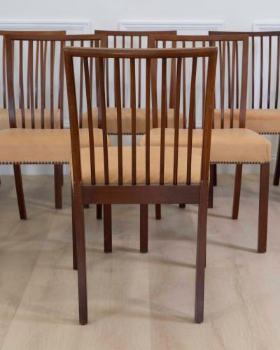 A J Iversen 20th Century Set of Eight Danish Mahogany Dining Chairs by A J Iversen