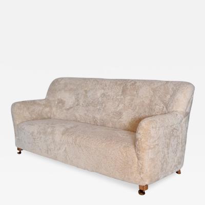 A J Iversen Three Seat Lambskin Sofa 1939