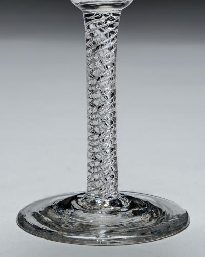 A JACOBITE ENGRAVED AIR TWIST WINE GLASS