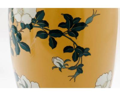 A Japanese Cloisonne Enamel Vase Attributed to Kawade Shibatar with Camellias
