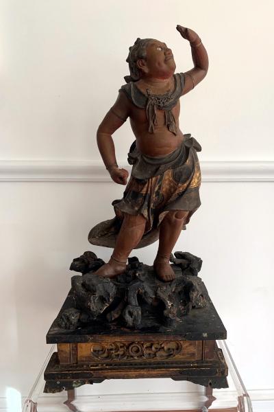 A Japanese Lacquered and Gilt Wood Statue from Edo Period