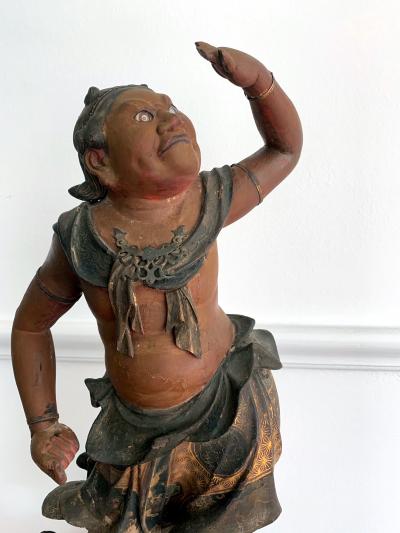 A Japanese Lacquered and Gilt Wood Statue from Edo Period